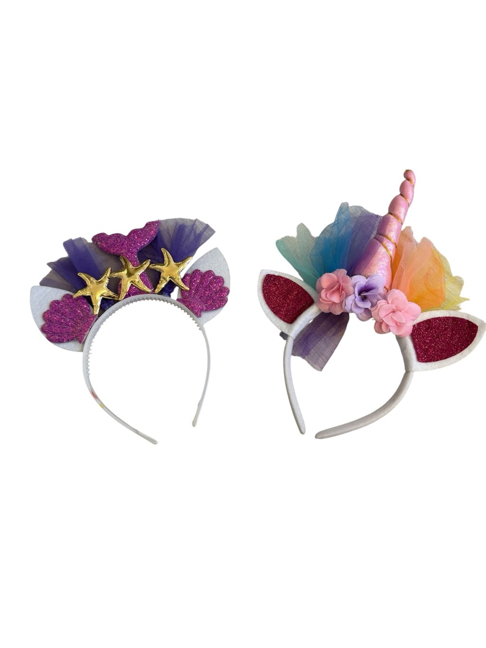 Girls Unicorn & Mermaid Sparkle Headband Set - Multicolor